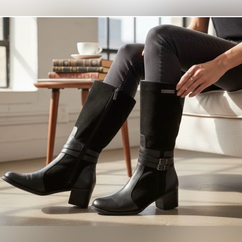 Harley Davidson Women’s Black Leather Zip Biker Boots Riding Size 9